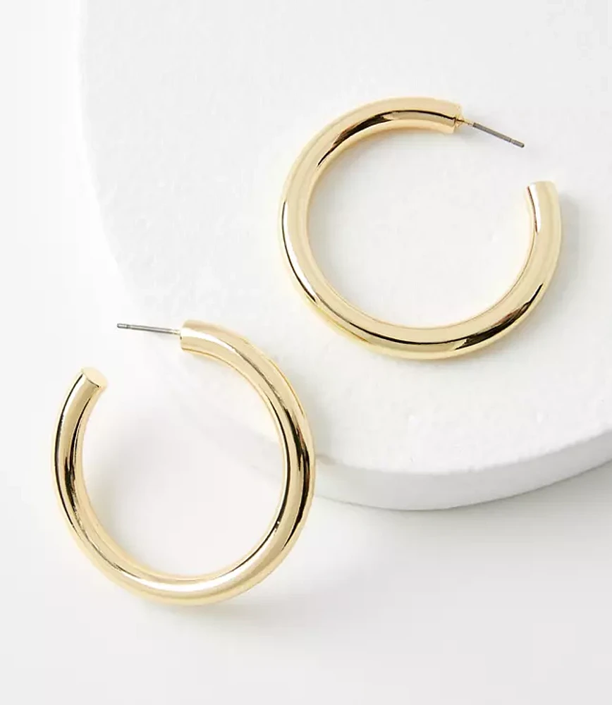 Skinny Tubular Hoop Earrings