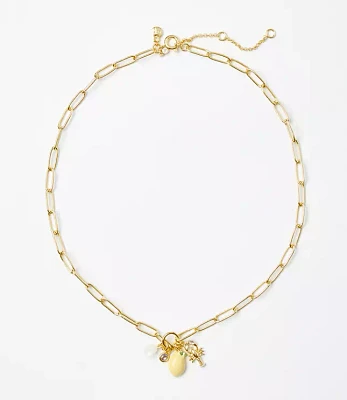 Lemon Lobster Cluster Necklace