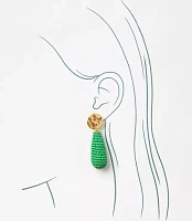 Molded Coin Beaded Drop Earrings