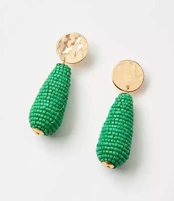 Molded Coin Beaded Drop Earrings