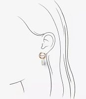 Mixed Metal Heart Drop Hoop Earrings