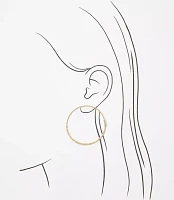 Brushed Hammered Hoop Earrings