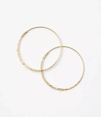 Brushed Pull Through Hoop Earrings