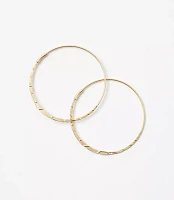 Brushed Hammered Hoop Earrings