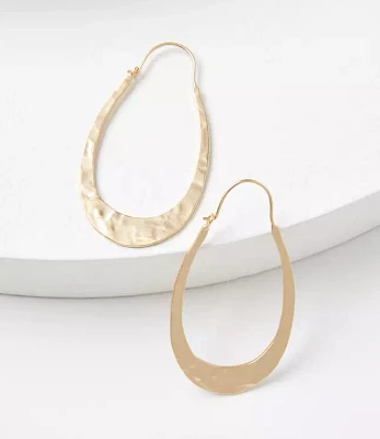 Brushed Hammered Teardrop Earrings