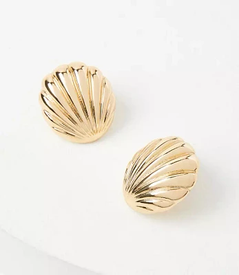 Metal Shell Statement Stud Earrings