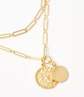 Hammered Pendant Chain Link Necklace