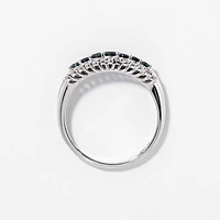 Sapphire and Diamond Band 10K White Gold