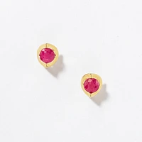 Ruby Stud Earrings in 10K Yellow Gold