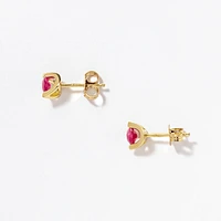 Ruby Stud Earrings in 10K Yellow Gold