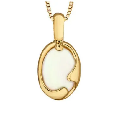 Oval Opal Pendant Crafted In 10K Yellow Gold