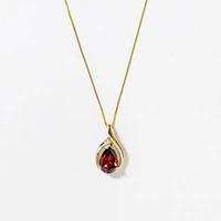 Garnet Necklace in 10K Yellow Gold