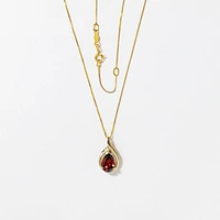 Garnet Necklace in 10K Yellow Gold