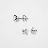 Tension Set Solitaire Canadian Diamond Stud Earrings in 14K White Gold