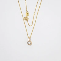Tension Set Canadian Diamond Solitaire Necklace in 14K Yellow Gold (0.