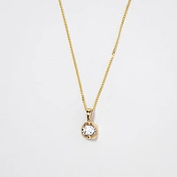 Tension Set Canadian Diamond Solitaire Necklace in 14K Yellow Gold (0.