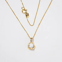 Tension Set Canadian Diamond Solitaire Necklace in 14K Yellow Gold (0