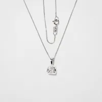 Tension Set Canadian Diamond Solitaire Necklace in 14K Gold