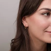 Paperclip Hoop Earrings in 10K Yellow Gold