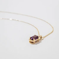 Amethyst Necklace in 10K Yellow Gold