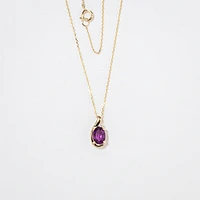Amethyst Necklace in 10K Yellow Gold