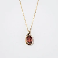 Garnet Necklace in 10K Yellow Gold