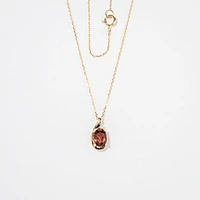 Garnet Necklace in 10K Yellow Gold