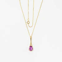 Amethyst Pendant Necklace in 10K Yellow Gold