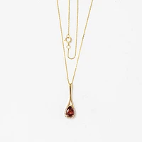 Garnet Necklace in 10K Yellow Gold