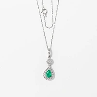 Emerald Necklace in 10K White Gold