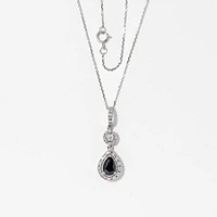 Sapphire Necklace in 10K White Gold