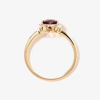 10K Yellow Gold Heart Garnet Ring