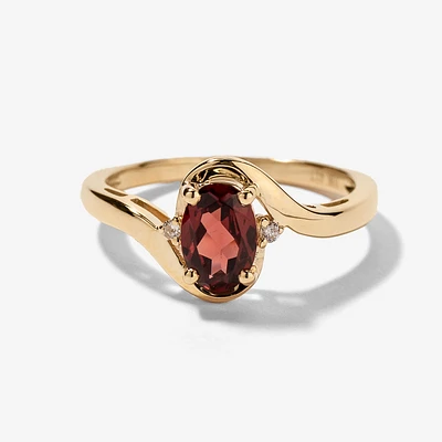 Garnet Ring 10K Yellow Gold