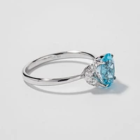 Blue Topaz Ring 10K White Gold
