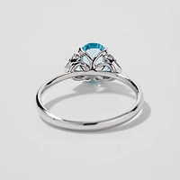 Blue Topaz Ring 10K White Gold