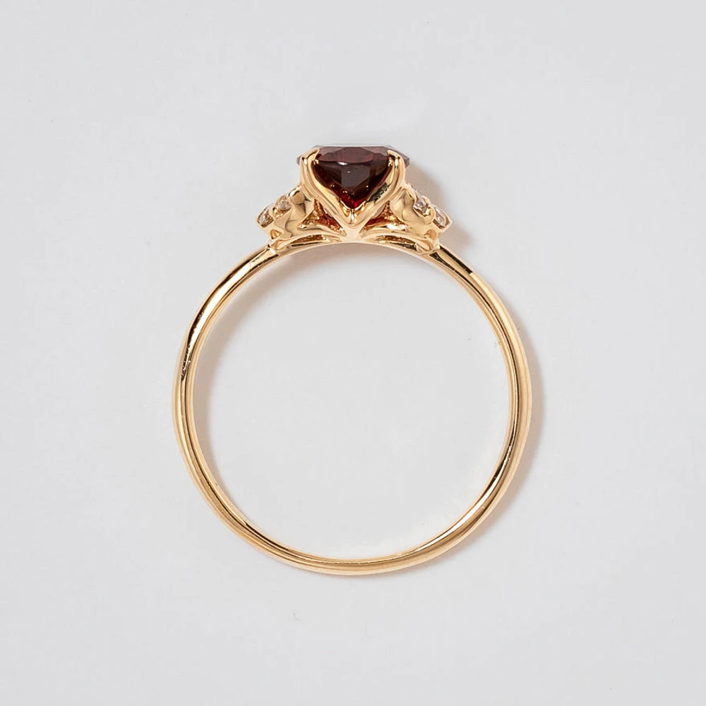 Garnet Ring 10K Yellow Gold