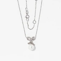 Pearl Necklace in 10K White Gold