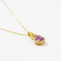 Amethyst Pendant in 10K Yellow Gold