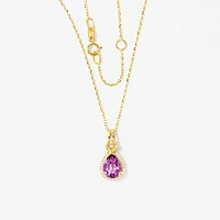 Amethyst Pendant in 10K Yellow Gold