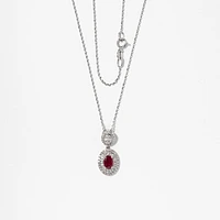 Ruby Necklace in 10K White Gold