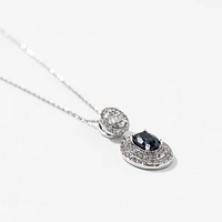 Sapphire Necklace in 10K White Gold