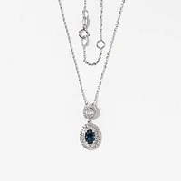 Sapphire Necklace in 10K White Gold