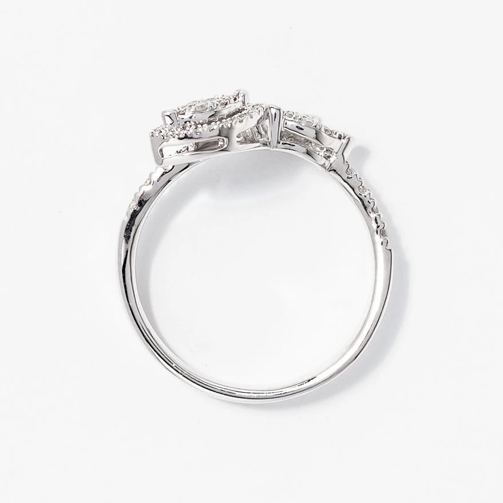 Diamond Cluster Ring 10K White Gold (0.39 ct tw)