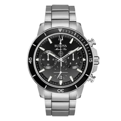 Bulova Marine Star Men's Black Dial Watch | 96B272