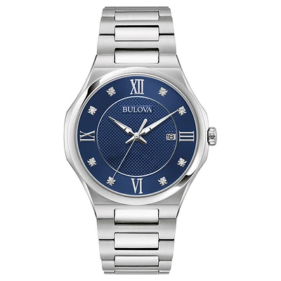 Bulova Classic Men's Blue Diamond Dial Watch | 96D155