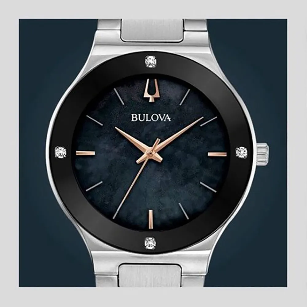 Bulova Women's Futuro Watch Featuring Black Mother Of Pearl Dial | 96R