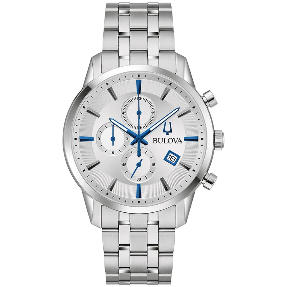 Bulova Sutton Silver-Tone Dial Stainless Steel Bracelet Men's Watch |