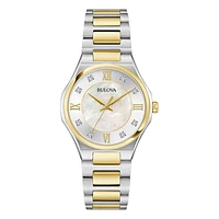 Bulova Classic Ladies Mother Of Pearl Diamond Dial Watch | 98P232