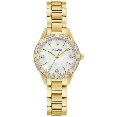 Bulova Sutton Ladies Watch Gold-Tone Mother of Pearl Dial | 98R297