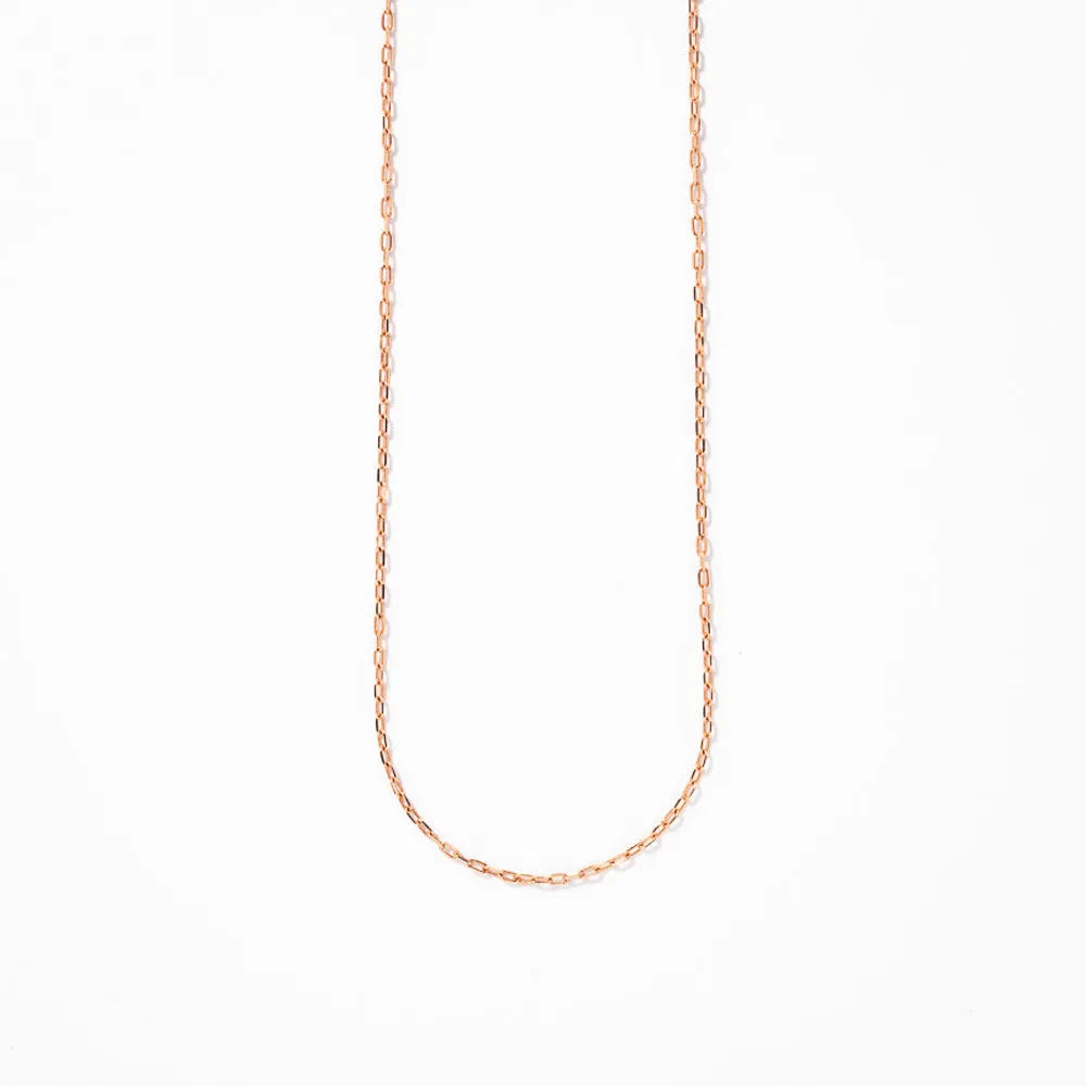 Open Cable Chain with Beveled Edge in 10K Rose Gold